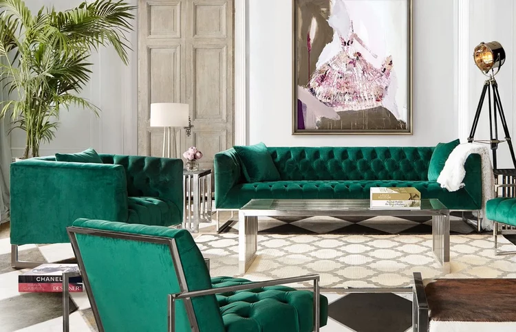 original home decor with green sofa set