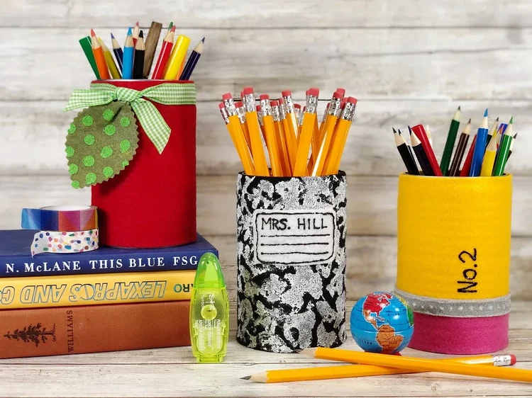 recycled tin can ideas DIY pen holders
