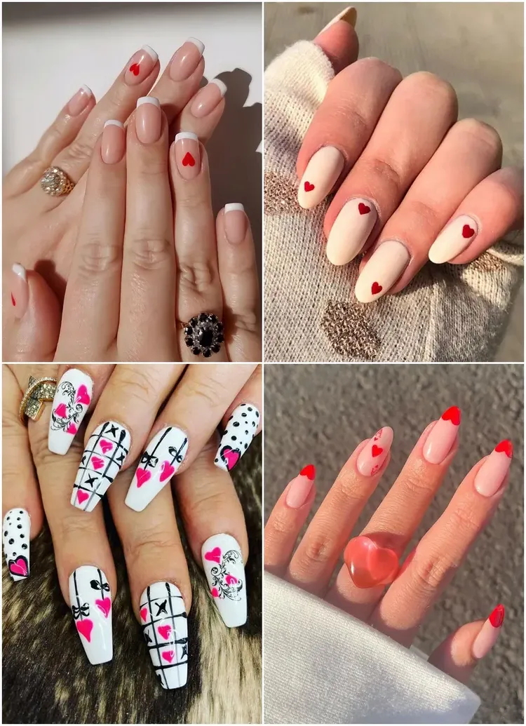 Valentines day nails ideas manicure design and decoration