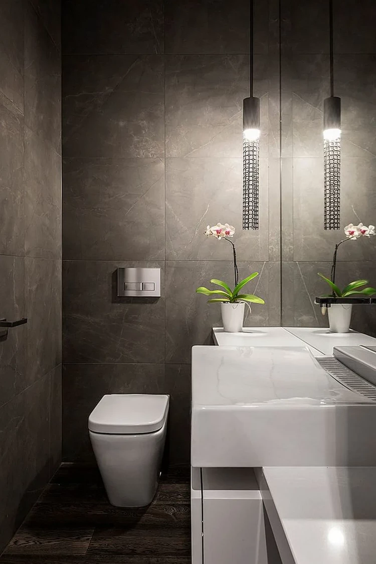 lighting in half bathroom design trends 2022