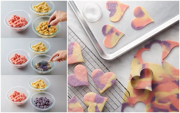 marble heart cookies