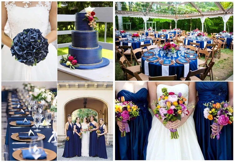 navy blue wedding trendy color themes 2022