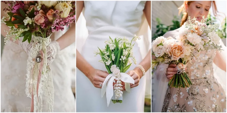 vintage style bridal bouquet ideas
