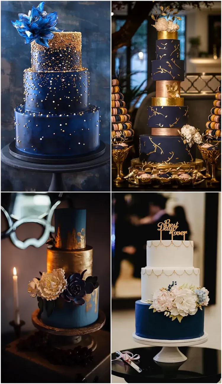 wedding cake navy blue wedding ideas