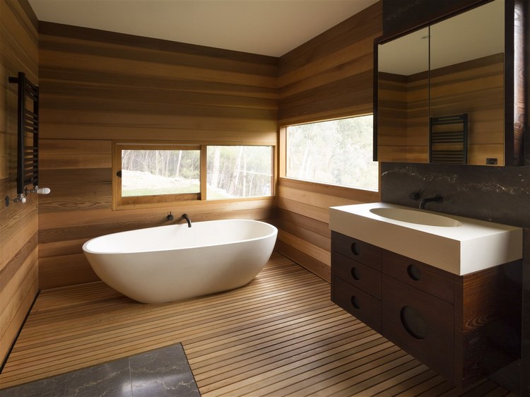 Natural Wood in the Bathroom to Make It Warmer