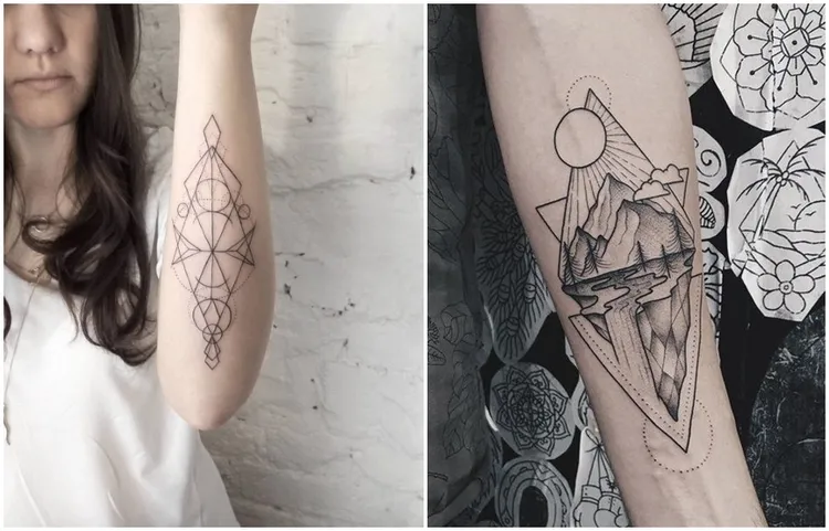 geometric forearm tattoo ideas