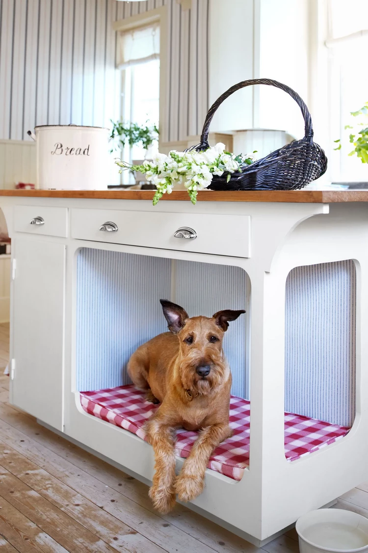 kitchen cabinet dog bed DIY ideas