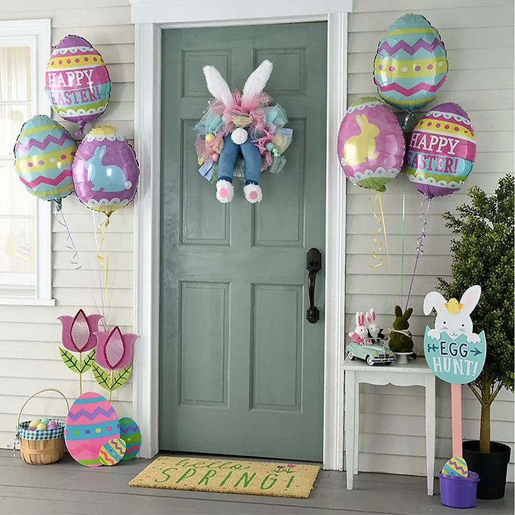 Last Minute Easter Porch Decor 2022 with Balloons