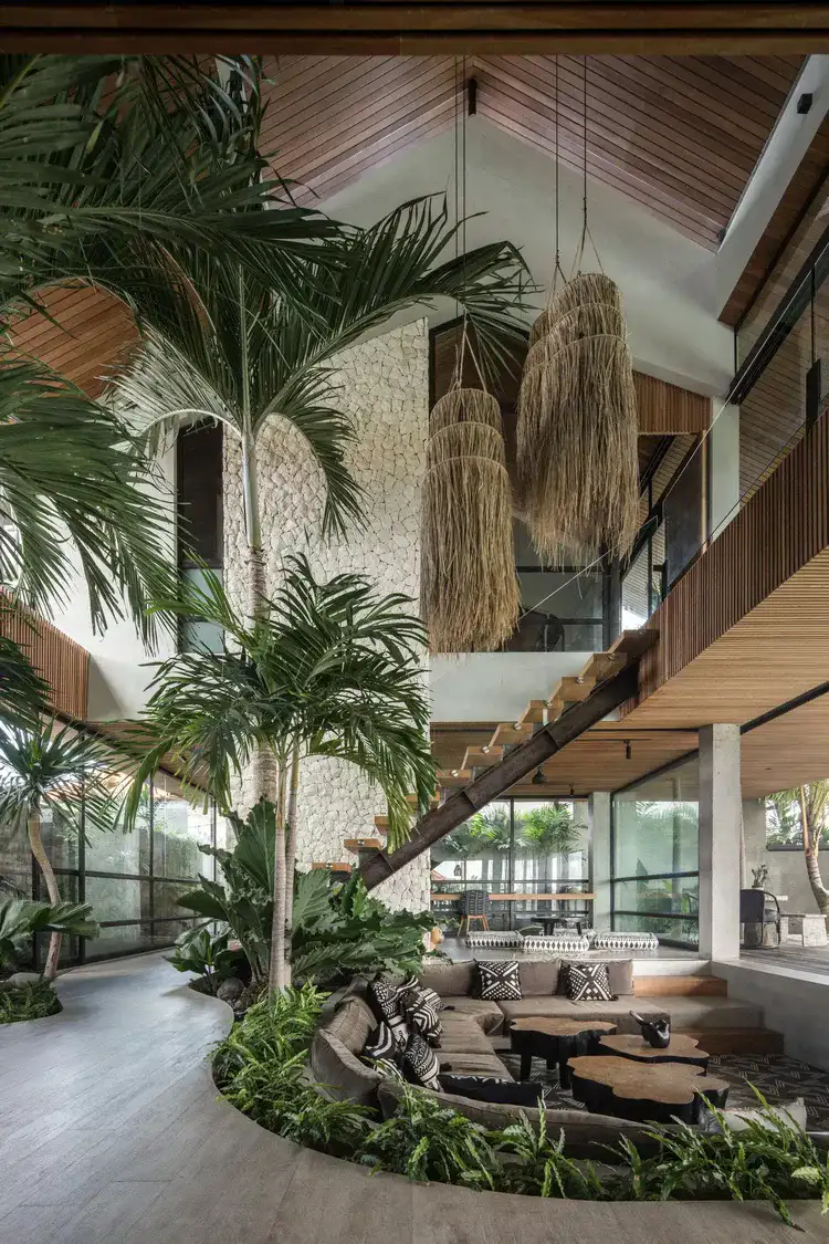 Natural materials play an important role in biophilic designs