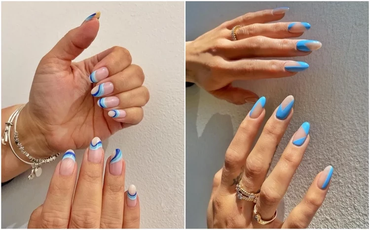 Trendy Nails Ideas Pantone 2022 Sky Blue Color