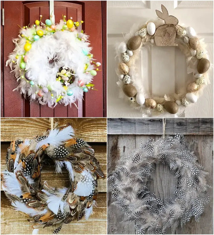 feather easter wreaths front door decor ideas