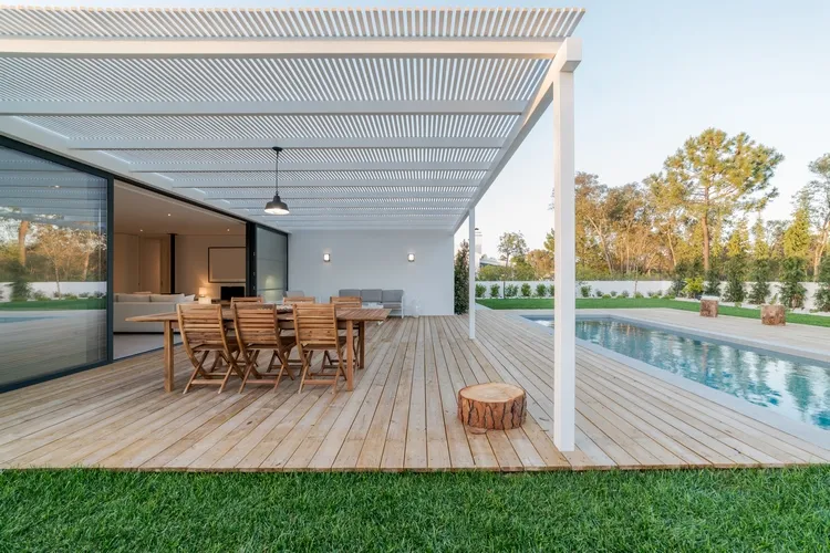 wooden patio deck exterior design ideas