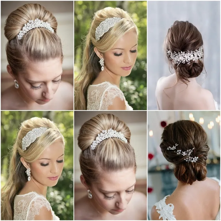 Bridal Hair Decoration with Pearls and Crystals