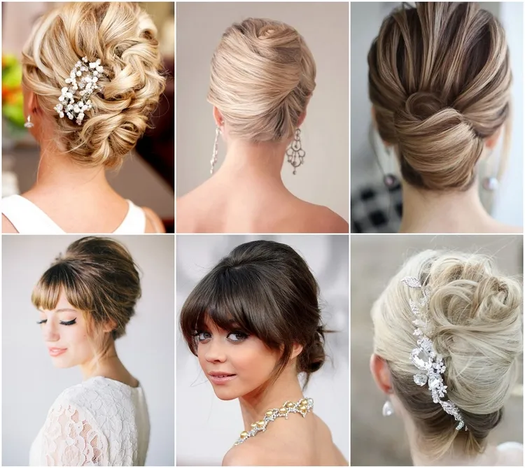 French Twist Wedding Hairstyle for Medium Length Hair