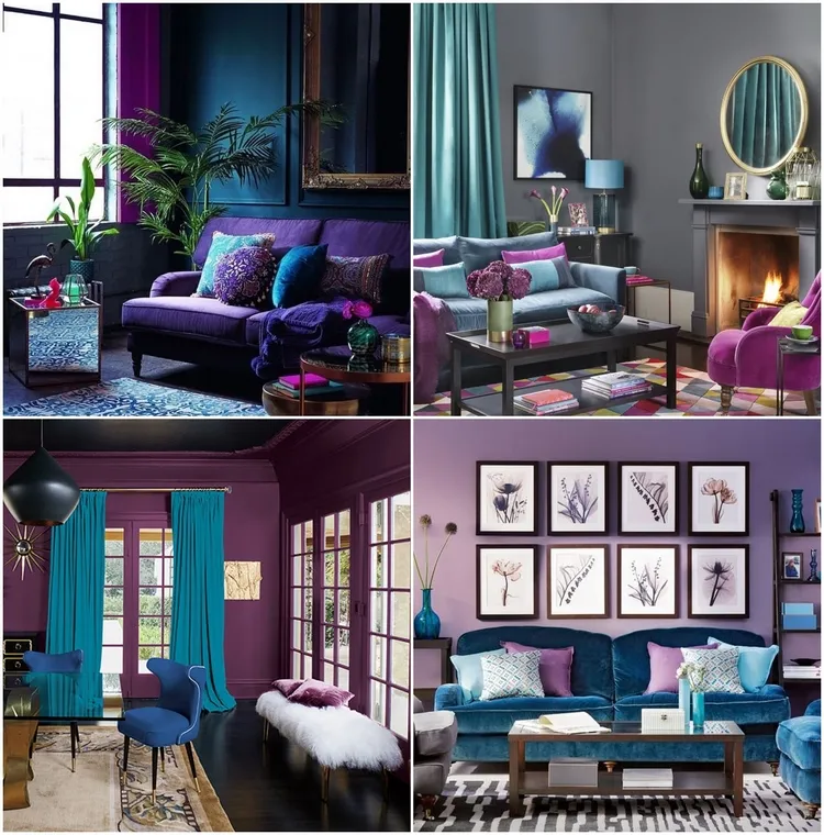 How to combine Blue and Purple in modern home interiors
