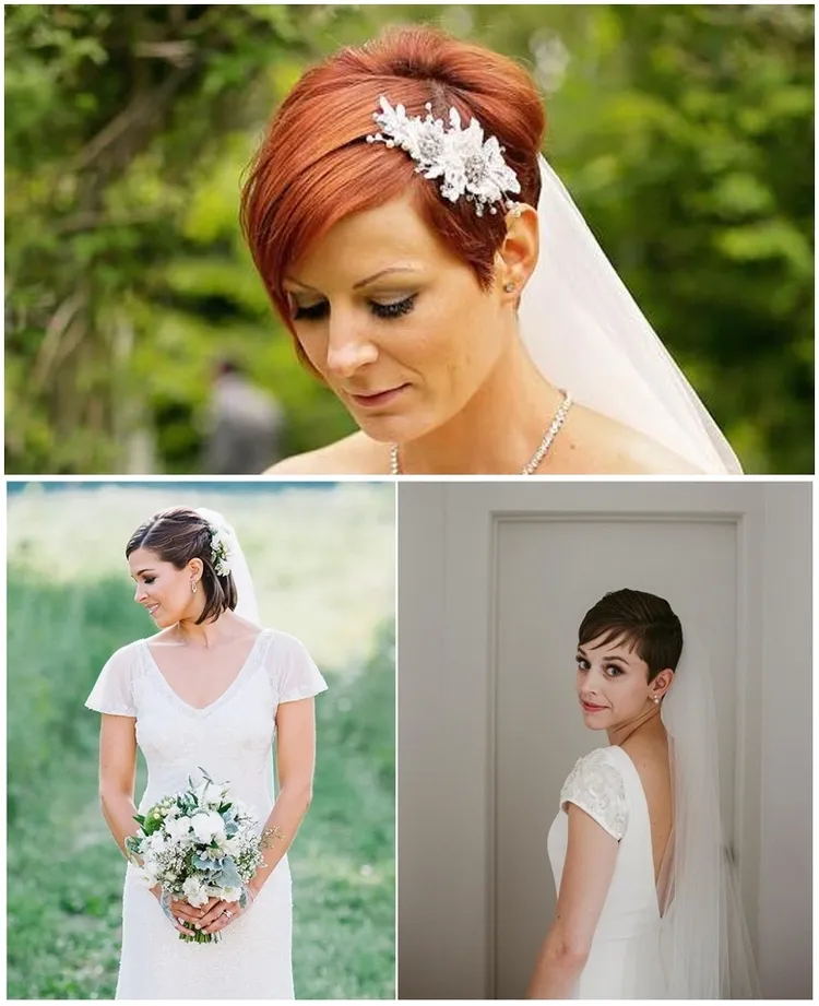 Wedding Hairstyles with Veil for Short Hair