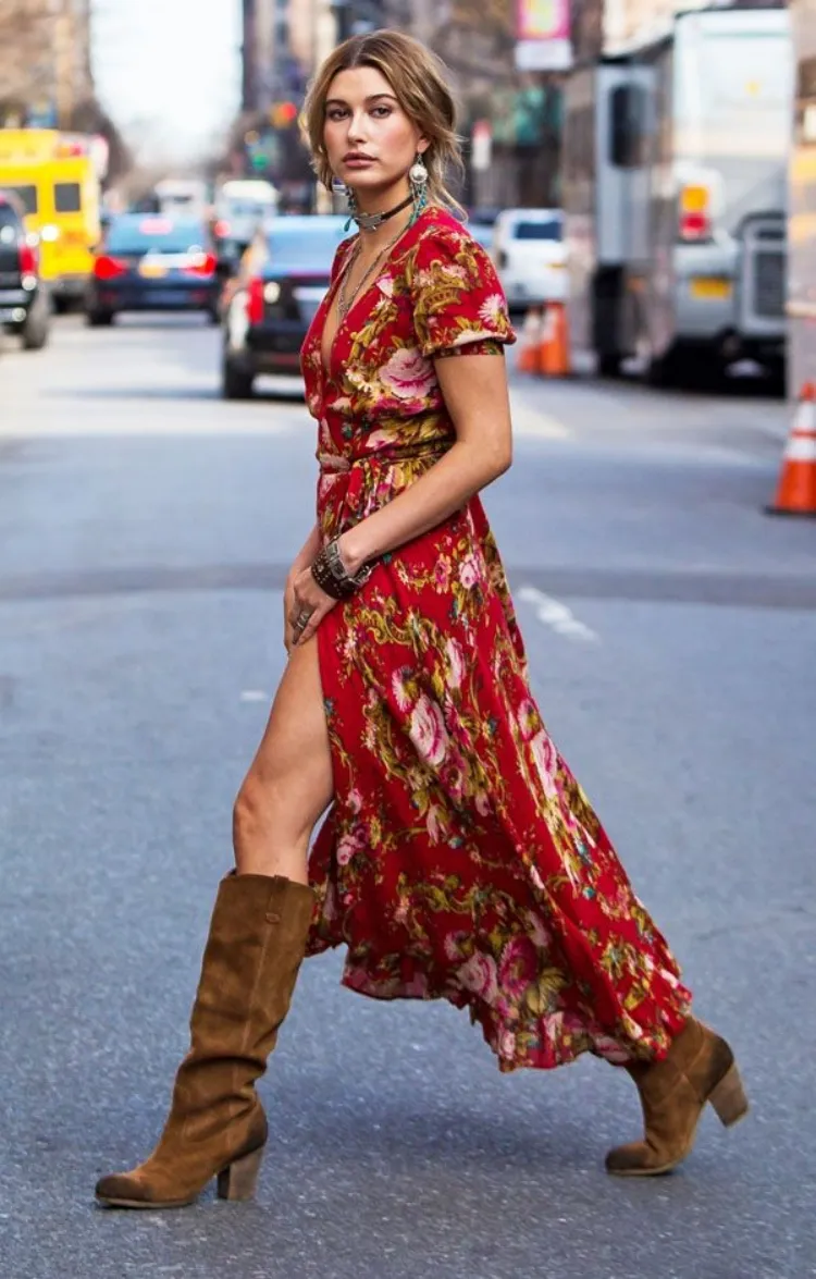 how to wear long floral summer dress