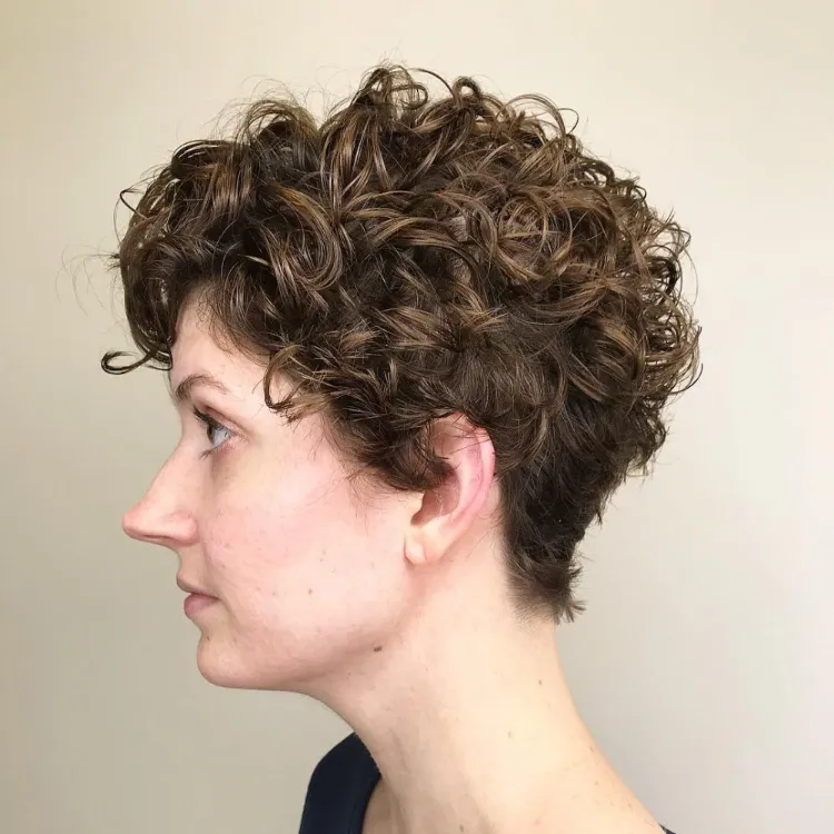 Curly pixie cut trendy hairstyle summer 2022