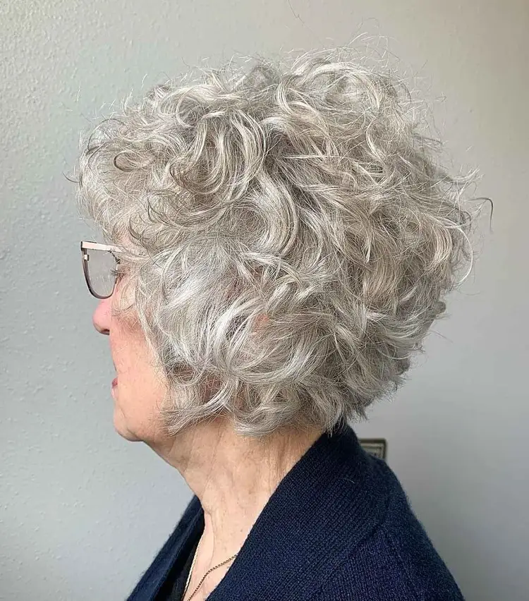 One of the best bob hairstyles for thin curly hair women over 60