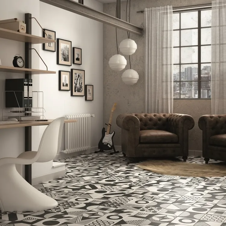 Patchwork Tile in Living Room