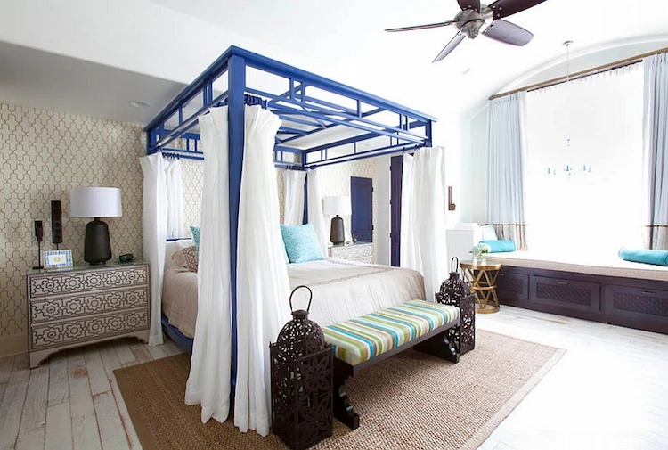 color accents in mediterranean bedroom decor