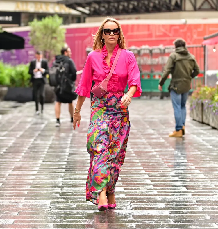 maxi skirt fashion trend summer 2022 neon pink