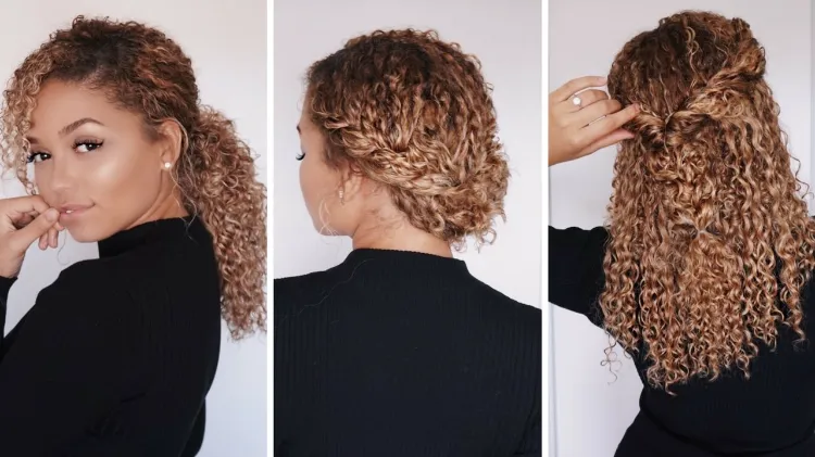 quick updos for curly hair