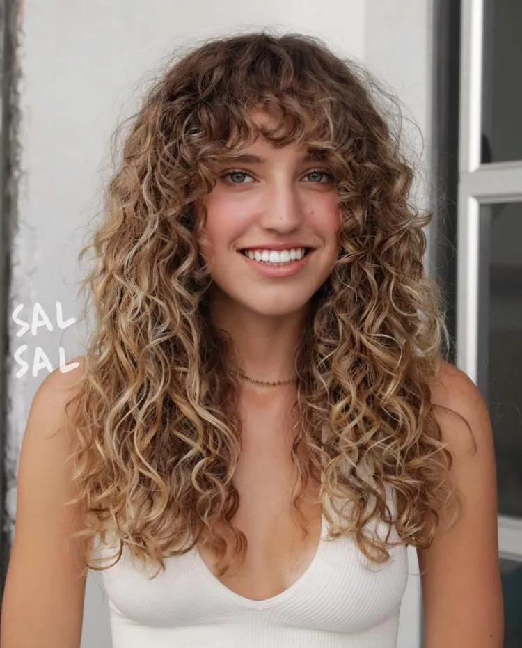 summer hairstyles for long hair with bangs Curly fringe hairstyle trend