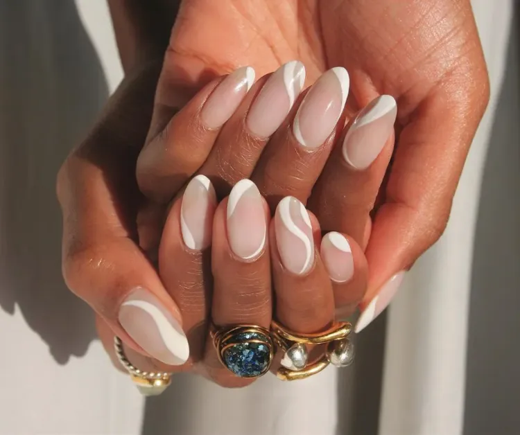 DIY wedding nail design Deconstructed French Manicure Nail Trend 2022