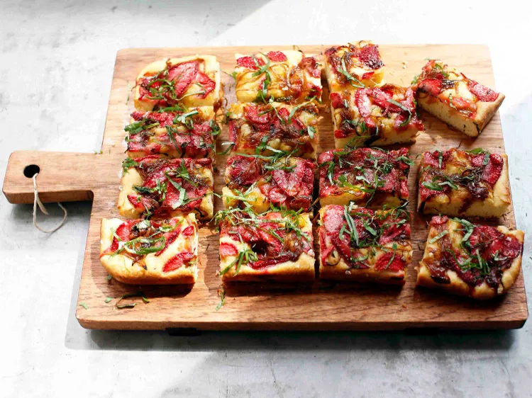 Focaccia Recipe with Strawberries and Balsamic Vinegar