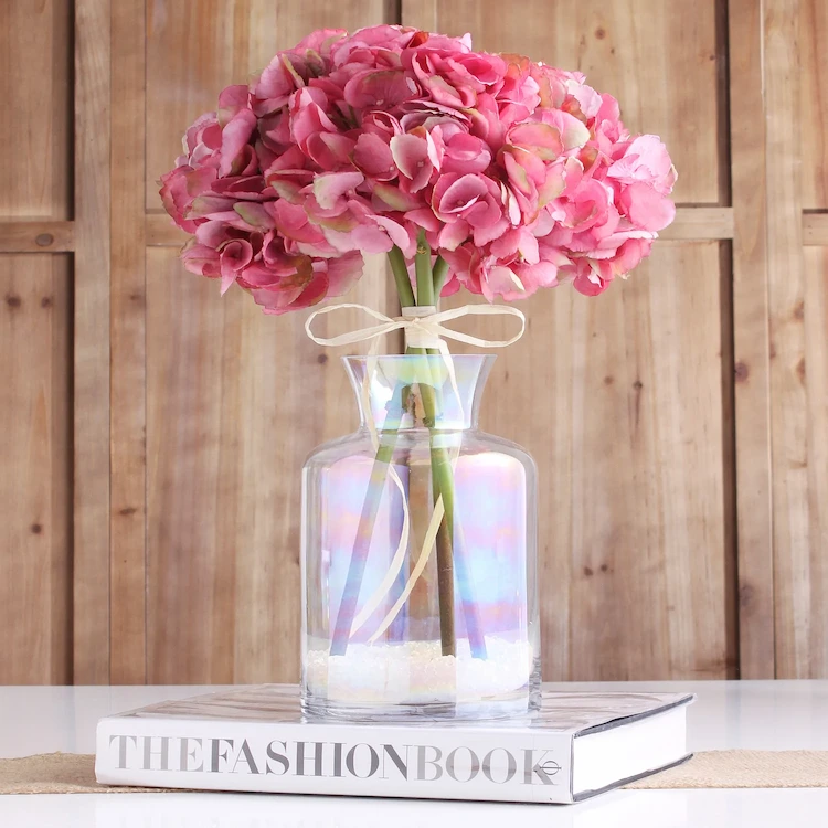 Mason jars can be easily used for decoration with hydrangeas