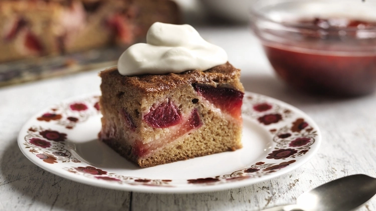 Quick plum cake is a perfect idea for your summer dinner