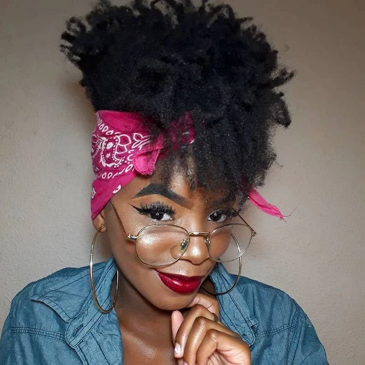 Style your curly haircut with a bandana