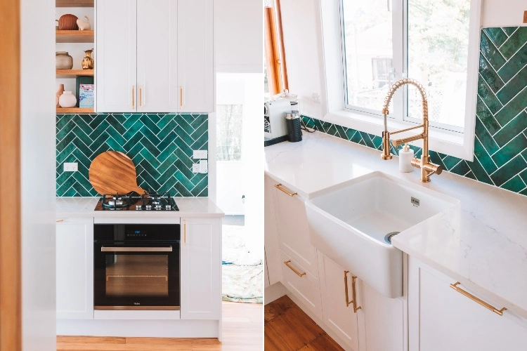 backsplash ideas for white and wood kitchen