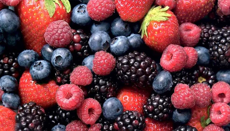 berries are high in water and fiber which can keep you fuller for longer