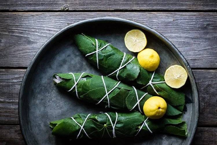 fig leaves recipes baked fish wrapped lemon