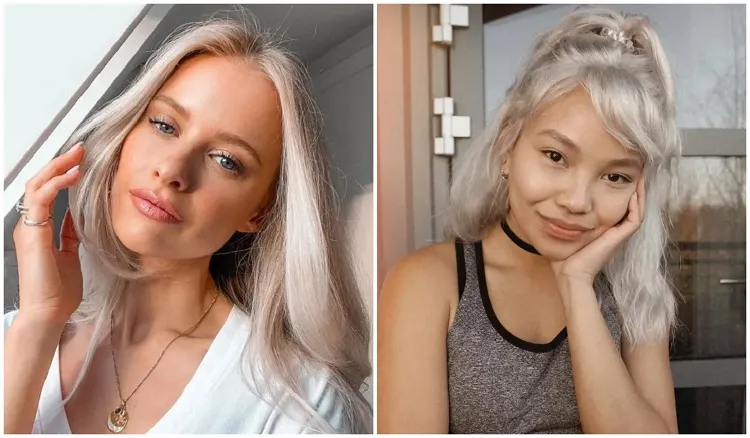 summer 2022 oyster gray hair color trend