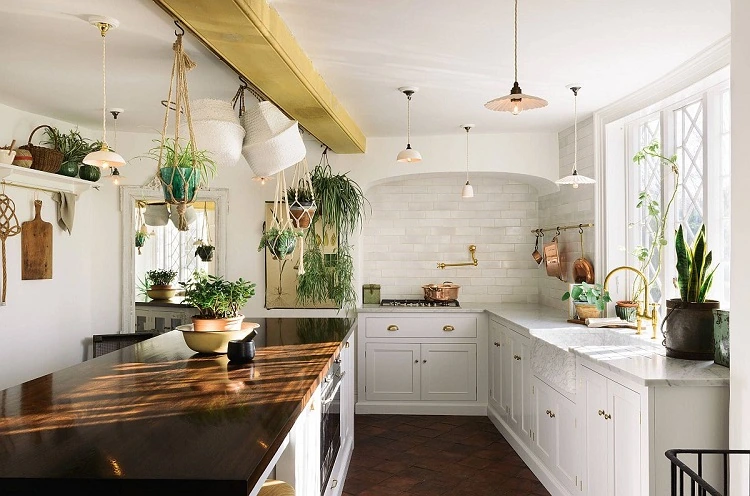 white and wood kitchen interior ideas