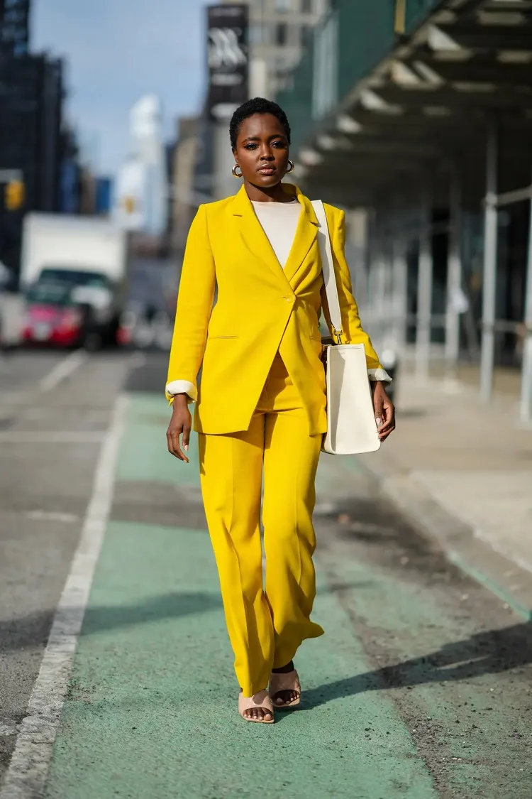 women suit yellow color