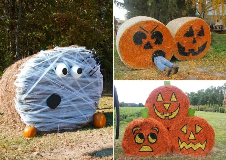 Idea for Halloween with painted round bales