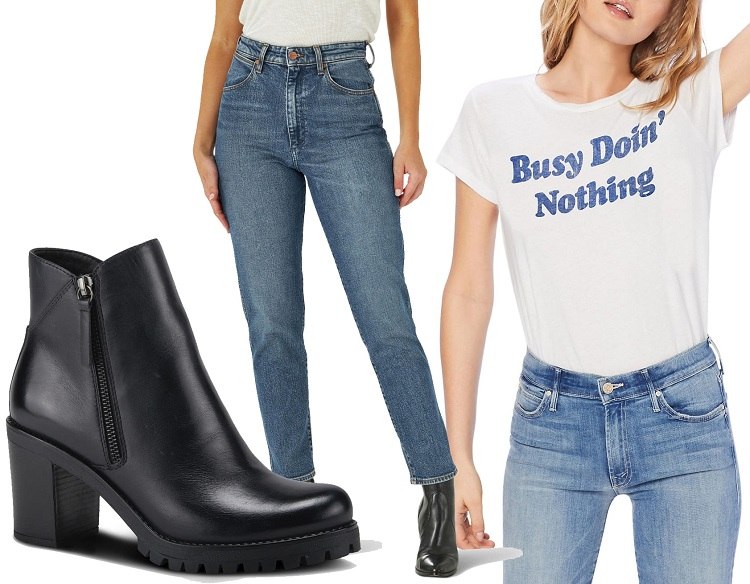 What shoes go with mom jeans ankle boots