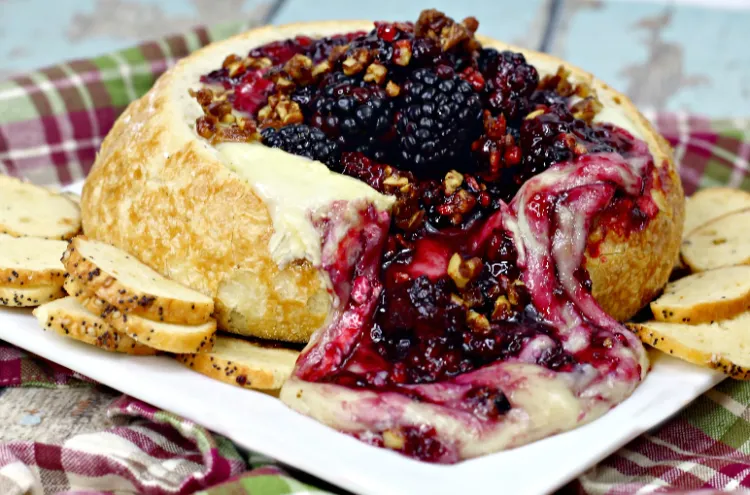 baked brie with blackberry 3 ingredient finger food ideas
