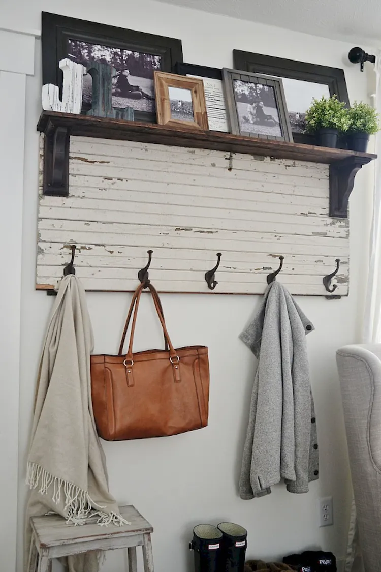 coat rack decoration chic rustic photo frames