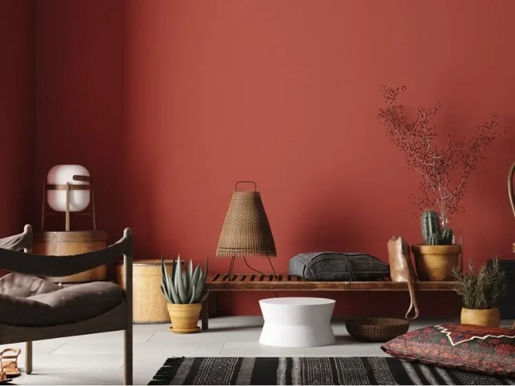 tendencias de color de pintura de pared de sala de estar interior 2023