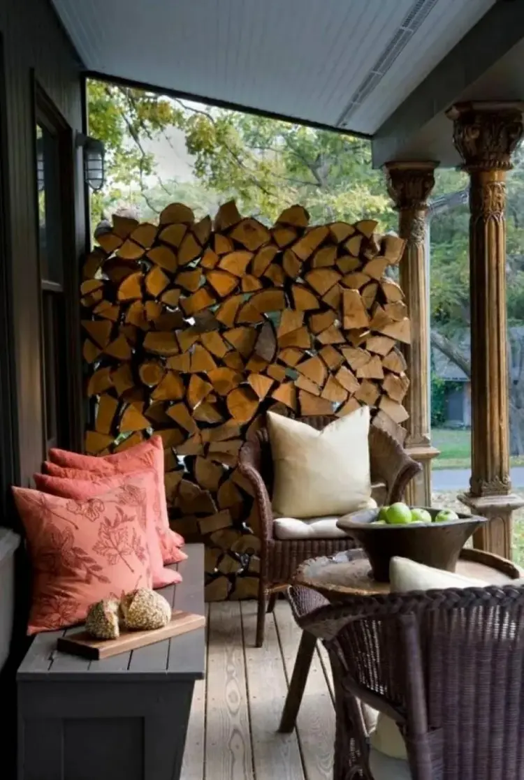 firewood as a privacy screen