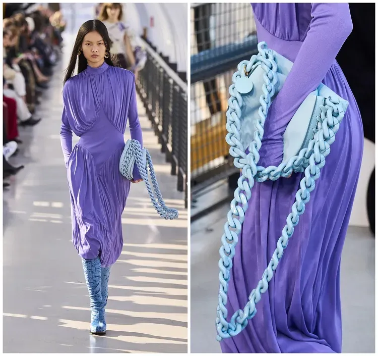 fall 2022 accessories woman handbag with chain fashion trend 