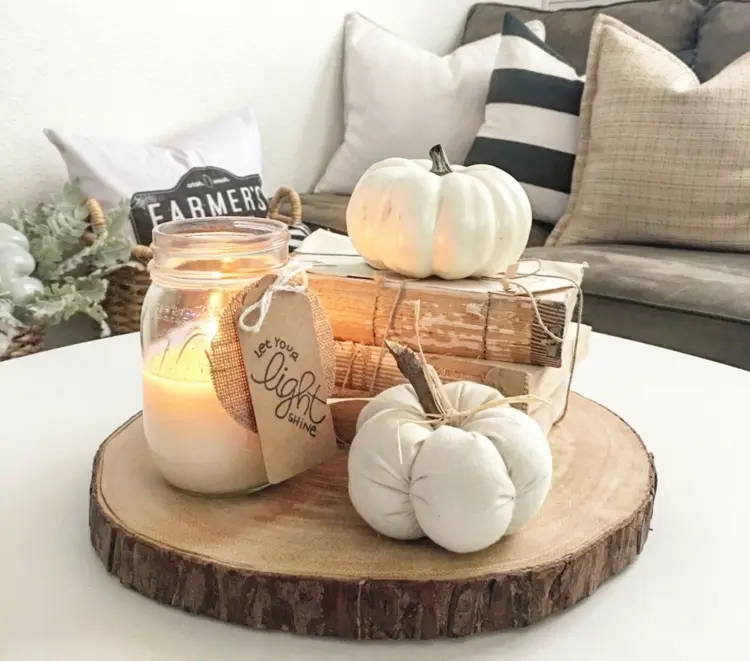 living room fall decoration DIY table centerpiece