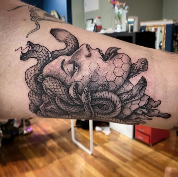 medusa gorgon tattoo arm man maleficent tattoo XXL
