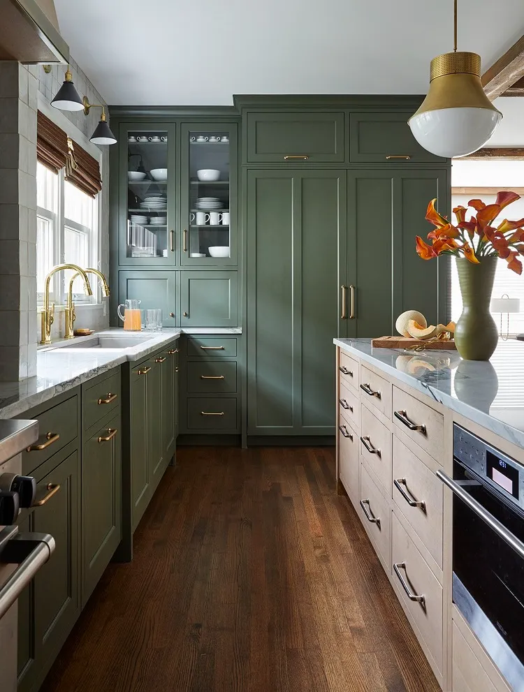 what are 2023 interior color trends kitchen green tones