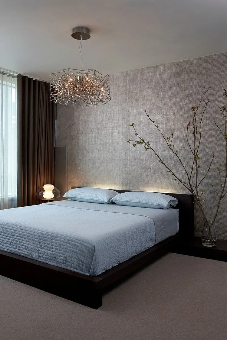 zen bedroom decor modern design natural branches